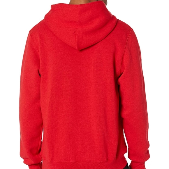 Unisex Red Dri-Power Fleece Hoodies Cotton Blend Relaxed Fit - Picture 2 of 5